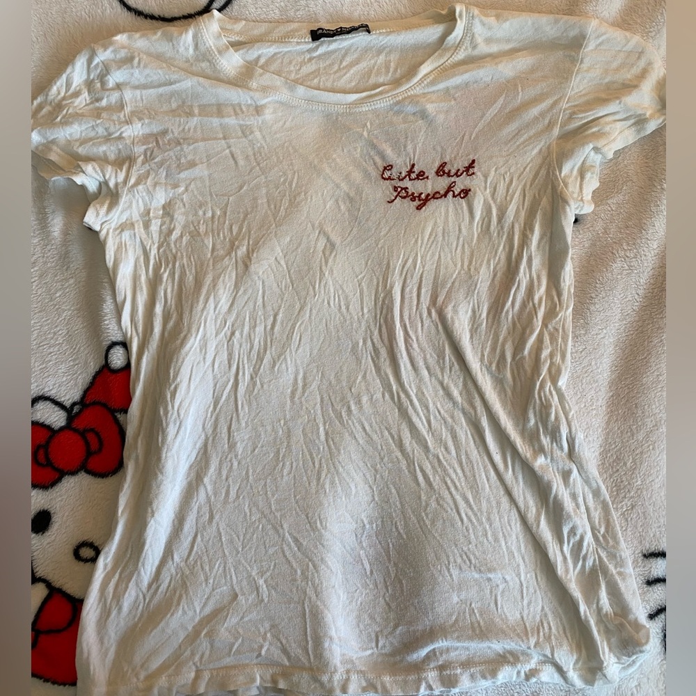 Brandy Melville “cute but psycho” white tee